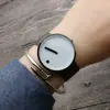 Reloj de concepto coreano con correa de malla tejida, reloj giratorio para niños y niñas, reloj de correa de acero unisex de moda, reloj de comercio exterior