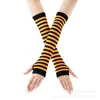 Guantes Largos Estilo Coreano de Algodón con Rayas Blancas y Negras Sin Dedos Mangas para Brazos Venta al por Mayor Cosplay Anime Mangas Largas para Muñecas