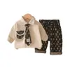 Roupa Infantil Yihao Terno para Meninos 2025 Novo Conjunto de Duas Peças com Camisa de Outono Fábrica de Origem Atacado