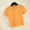 Camiseta Feminina de Verão com Gola Alta Curta e Manga Curta Mostrando o Umbigo Camiseta Básica Ajustada Mostrando o Umbigo Cor Sólida Top Esportivo de Cintura Alta