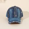 Gorra de Béisbol Brillante de Moda con Pedrería Estilo Coreano para Mujer Primavera y Verano Moda Urbana Adelgazante de Rostro Gorra de Visera de Pato Sombrero para el Sol