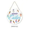 Decoración de Pared Redonda de Pascua Transfronteriza Señal Conejo de Madera Huevo Señal de Puerta Decoración Colgante de Madera de Pascua Europea