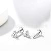 F136 aretes de titanio dientes internos triángulo flor bolsa circonita incrustada labio uña joyería para piercing corporal aleación de titanio G23 uña para cartílago