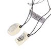 Peine Pequeño Coreano Acero de Titanio Cadena de Cuerda Negra Collar Colgante para Mujer, Cadena de Sudadera de Gama Alta, Accesorio de Cadena Larga para Suéter