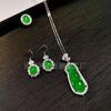 Juego de Calcedonia Congelada Plateada Ágata Azul Cielo Aretes Pulsera Vestido de Noche Jade Joyería de Cuatro Piezas