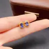 Pendientes de Tanzanita Natural Transfronterizos de Amazon Plata S925 Piedra Principal 4*6 Joyería de Lujo Venta Directa de Fábrica