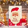 Bandera de Jardín Navideña 2026 Impresión de Papá Noel por Ambos Lados Decoración de Jardín Patio Tela Colgante Bandera Exterior