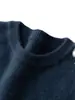 Suéter de cachemira para hombre estilo bebé, cuello redondo, color liso, tejido grueso, casual y apto para negocios, suave y cómodo, perfecto como capa base