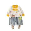 Conjunto de Ropa de Otoño para Niños Estilo 2026 Ropa de Primavera y Otoño Bebé Niños Casual Camisa de Manga Larga Conjunto de Dos Piezas Moderno Dropshipping Mayorista
