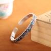 Pulseira de Prata Pura 999 Azul Queimado Gravada com Nuvem e Flor, Pulseira de Prata Simples Retrô Personalizada para Mulheres