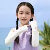 Mangas de Proteção Solar para Crianças Meninas, Luvas de Gelo com Proteção UV para Exterior, Braços Protetores de Secagem Rápida e Refrescantes para Meninos