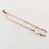 Corrente de Joia Banhada a Ouro, Pingente de Pedra de Cristal Zircônia Cravejado com Diamantes, Pulseira Feminina Acessórios de Joia Personalizados, Pérolas