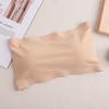 Roupa íntima linda de seda gelada sem costura para as costas, novo estilo feminino, top tubular esportivo de peça única com fivela ajustável para o verão