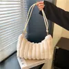 Bolsas de Felpa Otoño/Invierno para Mujer Nueva Moda Versátil Bolso de Hombro Único Bolso Tote de Gran Capacidad Bolso Peludo para la Axila Bolso para Teléfono