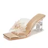 Sandalias de Verano Abiertas Cómodas para los Pies, Mules de Fiesta, Nuevos Tacones de Aguja de Punta Fina con Pedrería Estilo Francés 2025 para Mujer