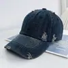 Gorra de Béisbol de Mezclilla Lavada Rota de Nuevo Estilo de Verano para Mujer, Gorra de Visera para el Sol de Verano, Versátil, Hace que la Cara Parezca Más Pequeña, Estilo de Moda