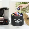 Caja de Almacenamiento de Madera para Filtros de Café Contenedor de Almacenamiento de Café Vintage Estilo Campestre Americano con Tapa para Uso Doméstico