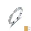 Anillo de plata de ley S925 con moissanita, anillo de banda, anillo secundario, todo moissanita plata 925, anillo cerrado transfronterizo, para mujer, en stock, venta al por mayor