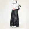 Calças xadrez de estilo descontraído para homens, de corte solto, casuais, outono, estilo retrô americano vintage, calças da moda