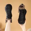Botas de Neve da Moda para Mulheres 2026 Novo Estilo Botas de Neve de Inverno do Nordeste Sapatos de Algodão Veludo Plus Espessado Quente Macio Couro Botas Curtas