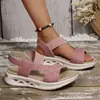 Nuevos Zapatos de Verano 2025 Talla Grande para Mujer, Sandalias Casuales Ligeras de Poliuretano con Suela Gruesa y Tira Elástica en el Talón para Mujer