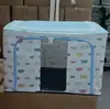 Caja de Almacenamiento de Ropa con Ventana Visual Caja de Almacenamiento de Tela Plegable de Algodón y Lino Caja para Mudanzas y Acabados Marco de Acero Resistente Caja Bainer