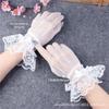 Luvas de casamento transfronteiriças luvas de rede de pesca laço luvas de vestido de noiva elásticas rendadas vazadas para etiqueta