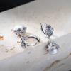 Brincos de Pérola de Água Doce em Prata Esterlina S925 Yuebao Jewelry Estilo Vintage Antigo Xiangyun Ruyi Argola de Contas Brincos de Temperamento Estilo Nacional