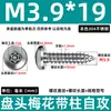 Tornillos Autorroscantes de Acero Inoxidable 304 con Cabeza Plana Torx y Columna, Tornillos Antirrobo 2.9m3.5m4.8