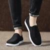 Zapatos de Tela Old Beijing para Hombre Ajenjo Transpirables Slip-On Resistentes al Desgaste Antideslizantes Negros Zapatos de Trabajo Suela Gruesa Zapatos Perezosos Talla Grande Zapatos