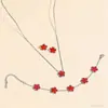 Pulsera, Collar, Pendientes de Flor de Cinco Hojas de Color Acero de 13 mm de Alta Venta, No se Desvanecen, Trébol de Cinco Hojas de Nácar, Joyería de Moda Versátil, Fábrica