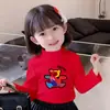 Y2113# camiseta coreana casual con estampado de dibujos animados para niños y niñas, bebé, primavera y otoño, nueva camiseta de manga larga con dibujos animados para niños medianos y grandes