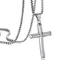 Colgante de Acero Inoxidable de Alta Gama con Forma de Cruz e Incrustación de Concha Blanca para Hombre, Artículo de Joyería de Acero Inoxidable de Nicho de Moda Transfronteriza