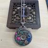 Collar Vintage Estilo Chino Loto Azul Quemado Ruyi Carpa Personalidad para Mujer Hueco Artesanía Antigua Cadena Larga de Lana Colgante