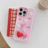 Ventas Directas de Fábrica Adecuado para iPhone 17 Funda para Teléfono con Colgante de Cerdo de Dibujos Animados 17 Pro Max Funda Anti-Caídas de Flores
