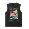 Camiseta sin mangas para hombre con Anime Yu-Gi-Oh! Estampado, Chaleco Casual de Verano, Camiseta Deportiva Lavada Retro para Mujer