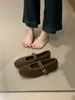 Zapatos Mary Jane Retro Planos Cómodos Versátiles para Mujer 2026 Otoño/Invierno Nueva Llegada Forrados de Felpa Cálidos Corte Bajo Correa Única Zapatos Planos de Algodón