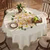 Toalha de Mesa Redonda, À Prova de Óleo, Impermeável, Sem Lavagem, Anti-Escaldamento, Toalha de Mesa Redonda Grande 180*180, Tapete Quadrado de PVC para Mesa de Jantar Doméstica