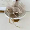 Elástico de Cabelo Exquisito de Rede com Pérolas Coreano Novo Estilo 2026 Scrunchie para Mulheres com Laço e Fita