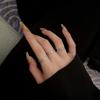 Anillo de Corazón de Zirconia Coreana para Mujer Lujo Accesible Nicho Alta Gama Juego de Anillos Lisos Ajustable Anillo para Dedo Índice
