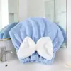 Touca Super Absorvente de Secagem Rápida com Laço, Nova Toalha Fofa para Secar o Cabelo, Touca de Banho para Lavagem de Cabelo, Toalha Turbante para Cabeça Feminina