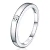 Anillo de Plata S925 con Incrustación de Moissanita y Banda Lisa, Arco Interior Cómodo, Anillos de Pareja, Suministro para Transmisiones en Vivo, Dropshipping