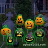 Letrero de Jardín de Halloween Calabaza Brillante para Exteriores Decoración para Fiesta de Terror de Halloween Letrero Luminoso para Jardín