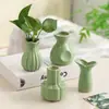 Estilo Crema de Ins Cerámica de Escritorio Jarrón Pequeño Renovación de Habitación Objetos Pequeños Cálidos Adornos de Flores Artificiales Decoración de Oficina