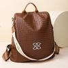 2024 Nuevo PU moda moda tejido retro gran capacidad elegante antirrobo mochila casual bolso de mujer al por mayor