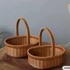 Recuerdos de Boda Cesta de Flores Ovalada Tejida a Mano Cesta de Frutas Ovalada Cesta de Regalo para Huevos Tejida a Mano