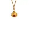 Loja de Ouro Pingente de Buda Maitreya Mesmo Estilo para Mulheres, Ouro de Areia Vietnamita Incrustado com Cabeça de Buda de Ágata Imitação Colar, Joia Versátil e Duradoura