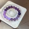Pulsera de Abalorios con Forma de Serpiente de Amatista Nuevo Estilo Chino Retro Pulsera Versátil Diseño Elegante de Nicho Joyería de Mano para Mujeres