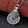 Venta al por mayor de joyería de plata esterlina s925, colgante retro clásico de dinero fantasma de montaña valiente para hombre, plata tailandesa que se puede girar
