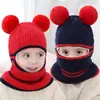 Gorro para Niños Otoño e Invierno Cortavientos Protección para Orejas Bufanda para el Cuello Gorro de Lana Integrado Engrosado Cálido Protección Facial Gorro para Bebé para Niños y Niñas